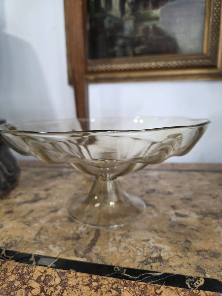 Vittorio Zecchin- M.v.m. Cake Stand Murano, Circa 1930 Blown Glass-photo-1