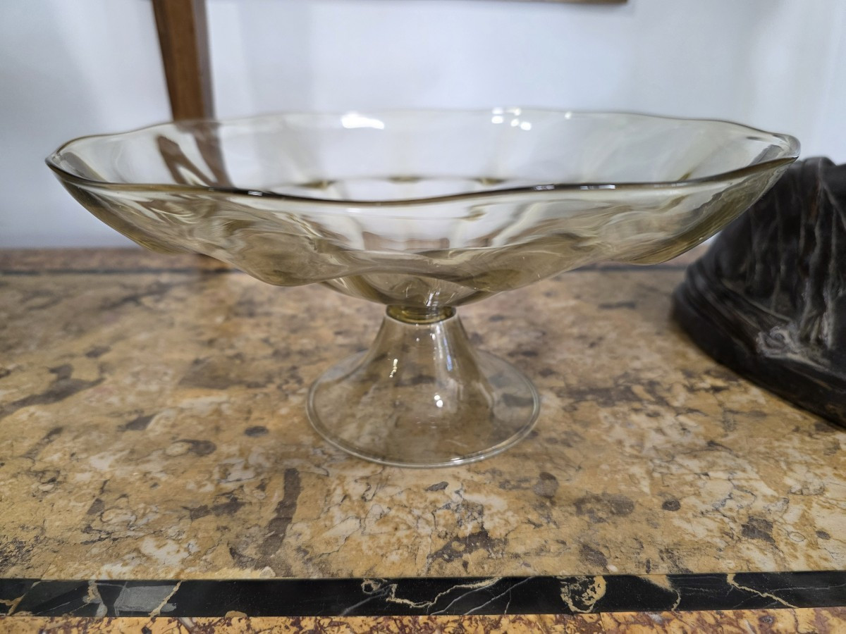 Vittorio Zecchin- M.v.m. Cake Stand Murano, Circa 1930 Blown Glass