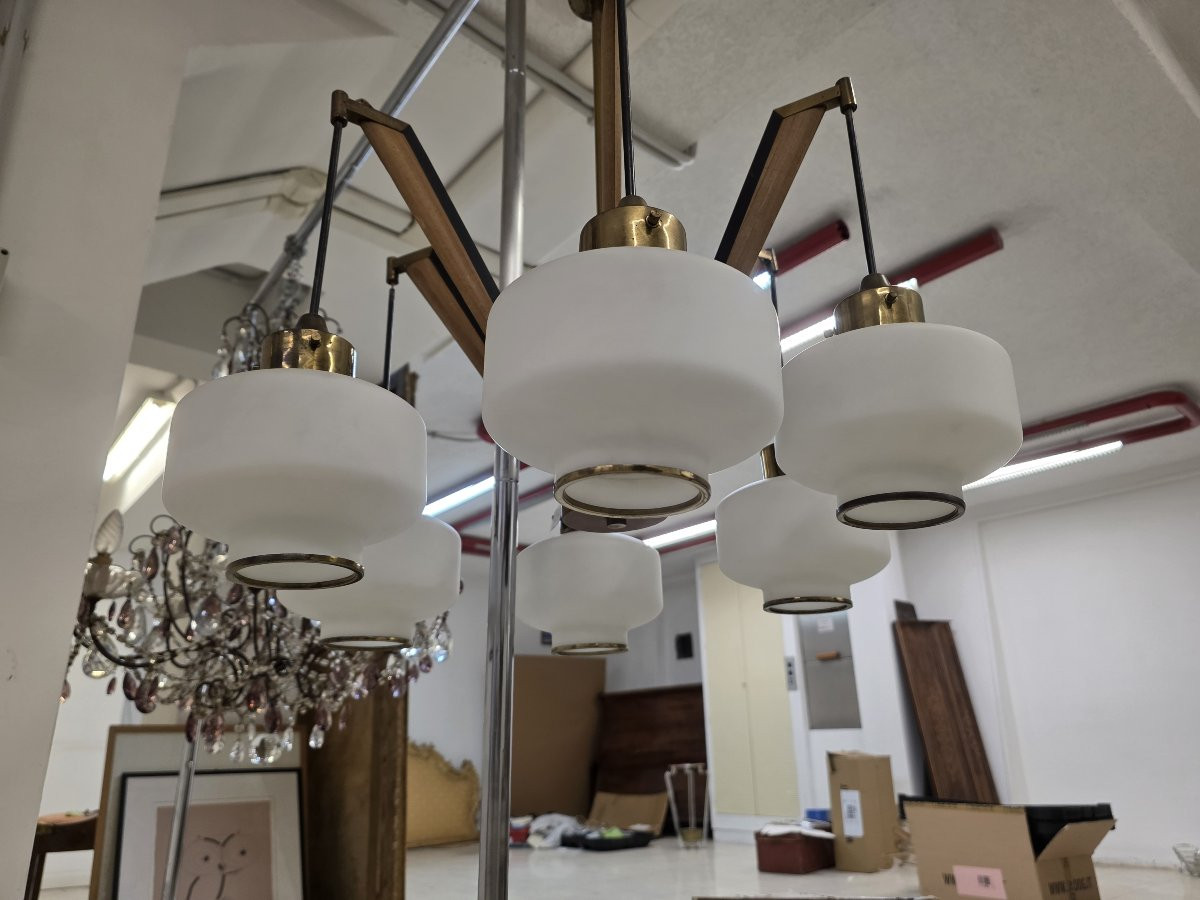 Lustre de style Stilnovo des années 1960-photo-1