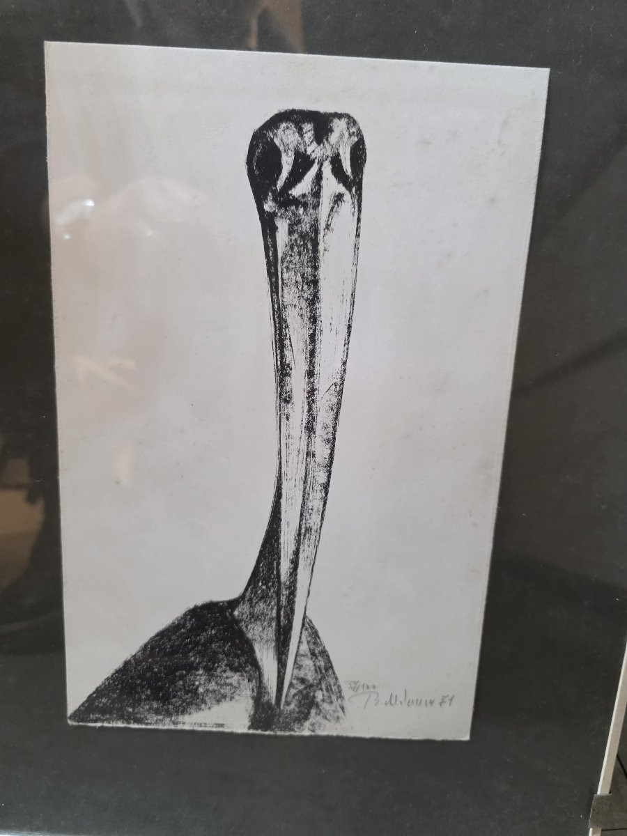 Lithographie sur carton, numérotée 37/100 en bas à gauche, signée et datée « B. Mohasses 71 ».-photo-3