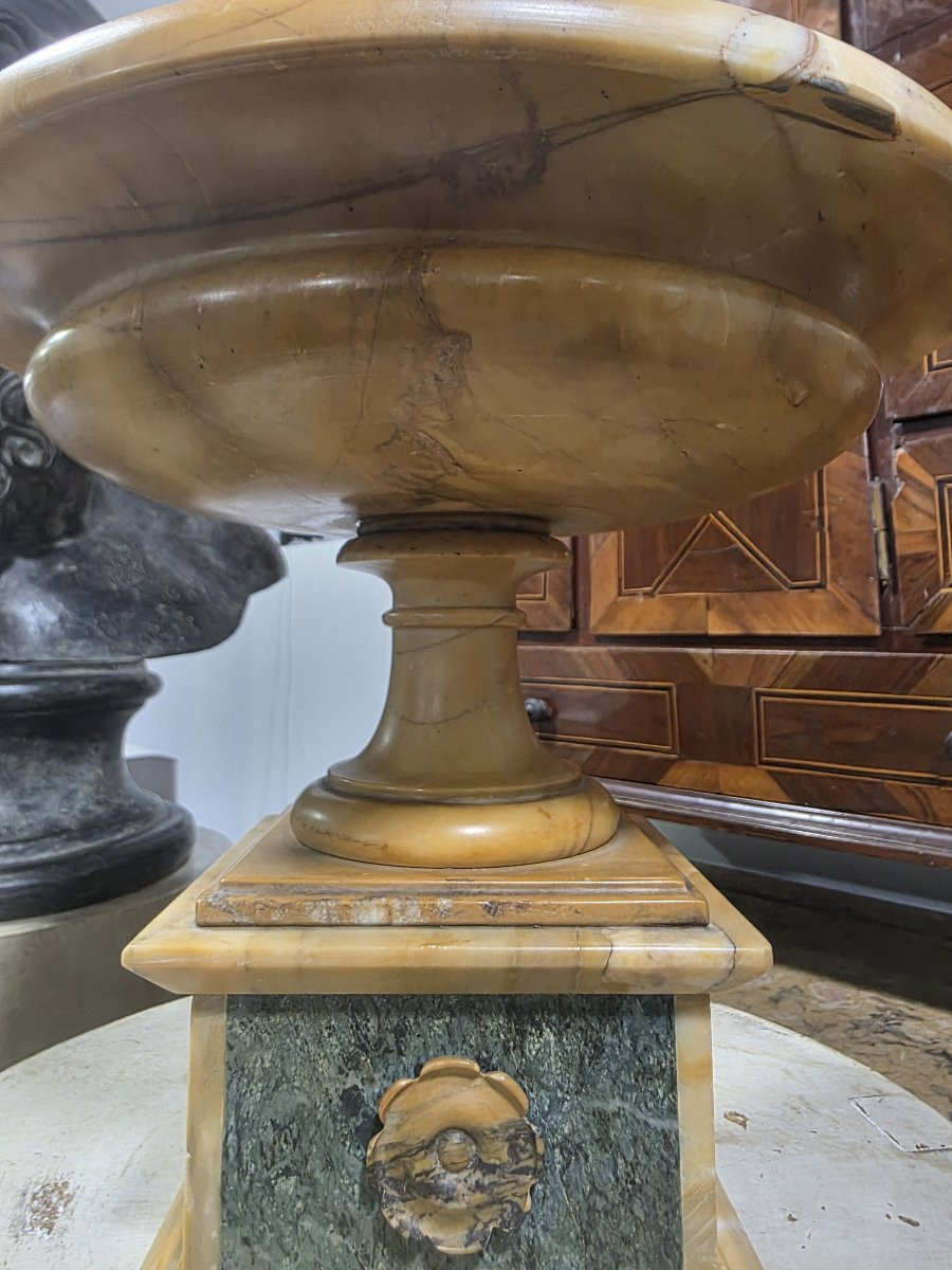 Grand Tour Cup In Giallo Antico Marble And Green Alpine Marble, 19th Century Italy-photo-2