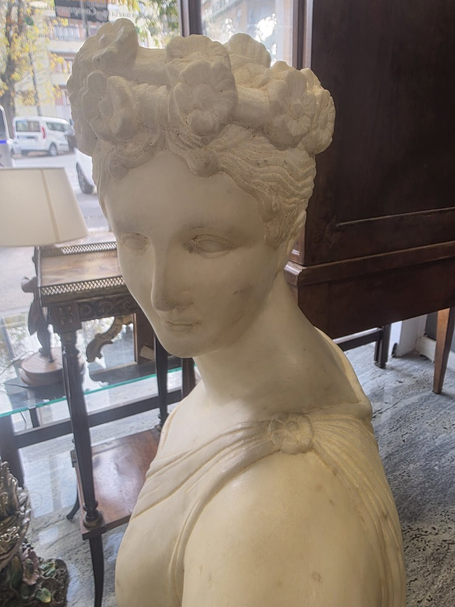 Sugar Marble Statue From Antonio Canova, "the Ballerina," 19th Century-photo-7