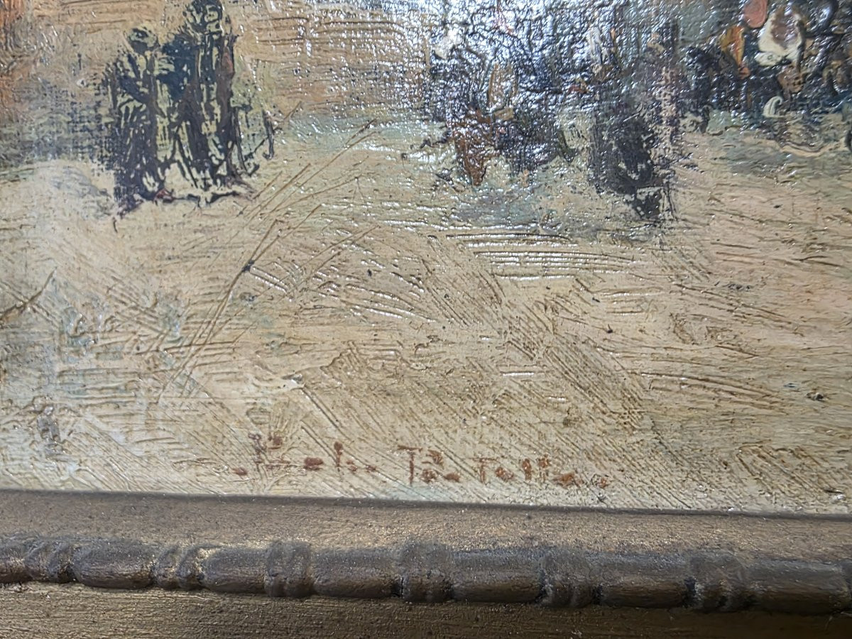 Paolo Pratella  (Naples, 1892-1980)  Le Maschio Angioino, huile sur toile-photo-2