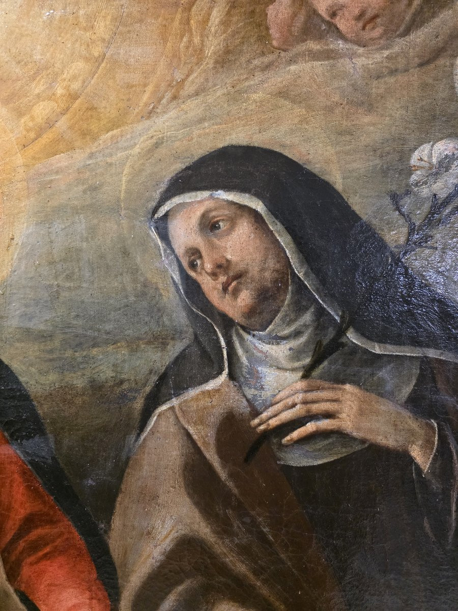 Grande huile sur toile du XVIIe siècle, œuvre d'un artiste ombrien.-photo-2