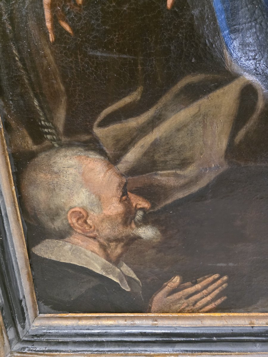 Grande huile sur toile du XVIIe siècle, œuvre d'un artiste ombrien.-photo-4