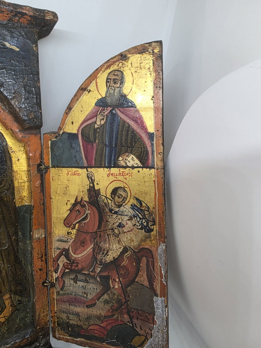 Russian Travel Icon Triptych. 18th Century-photo-4