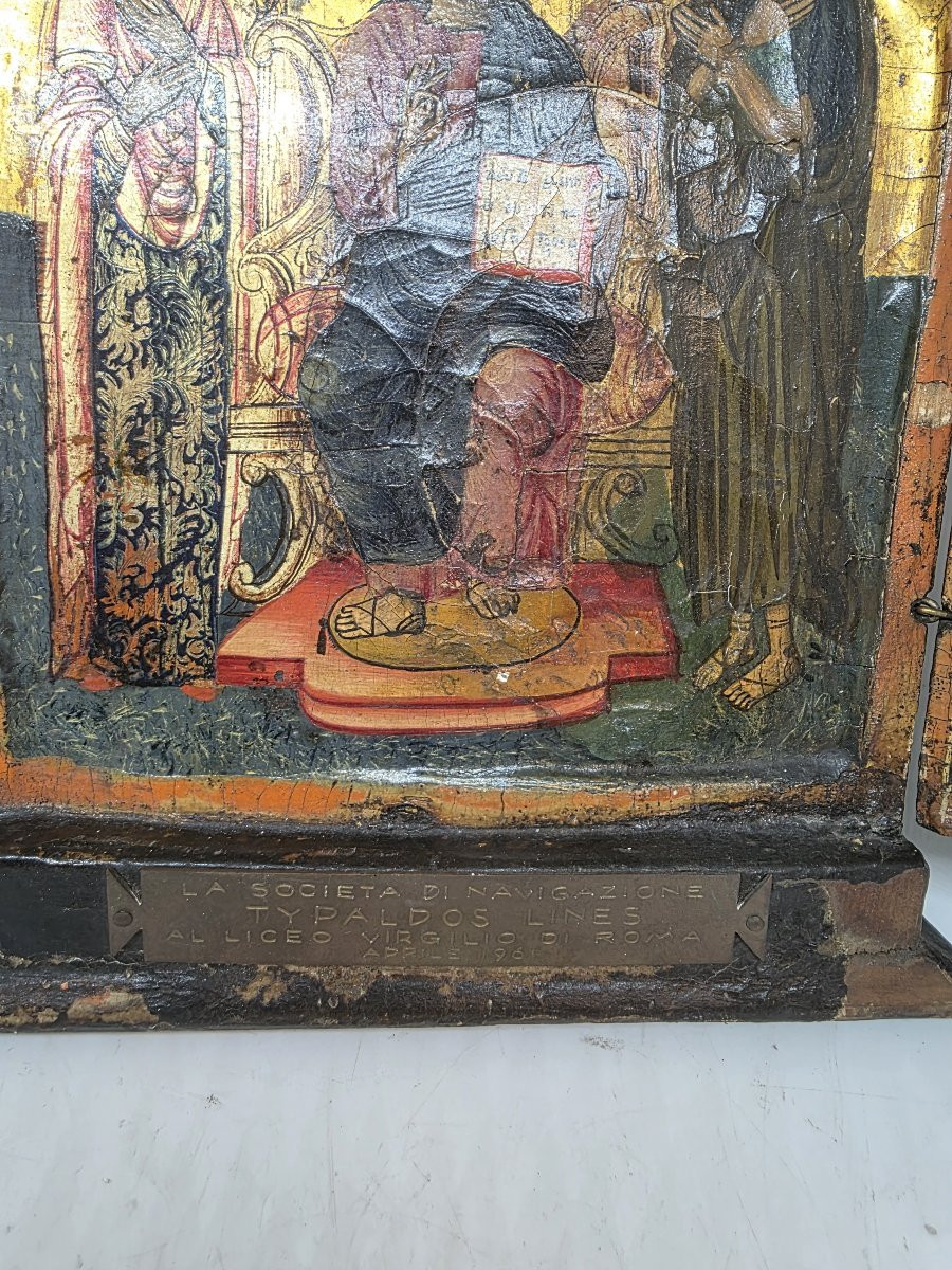 Russian Travel Icon Triptych. 18th Century-photo-1