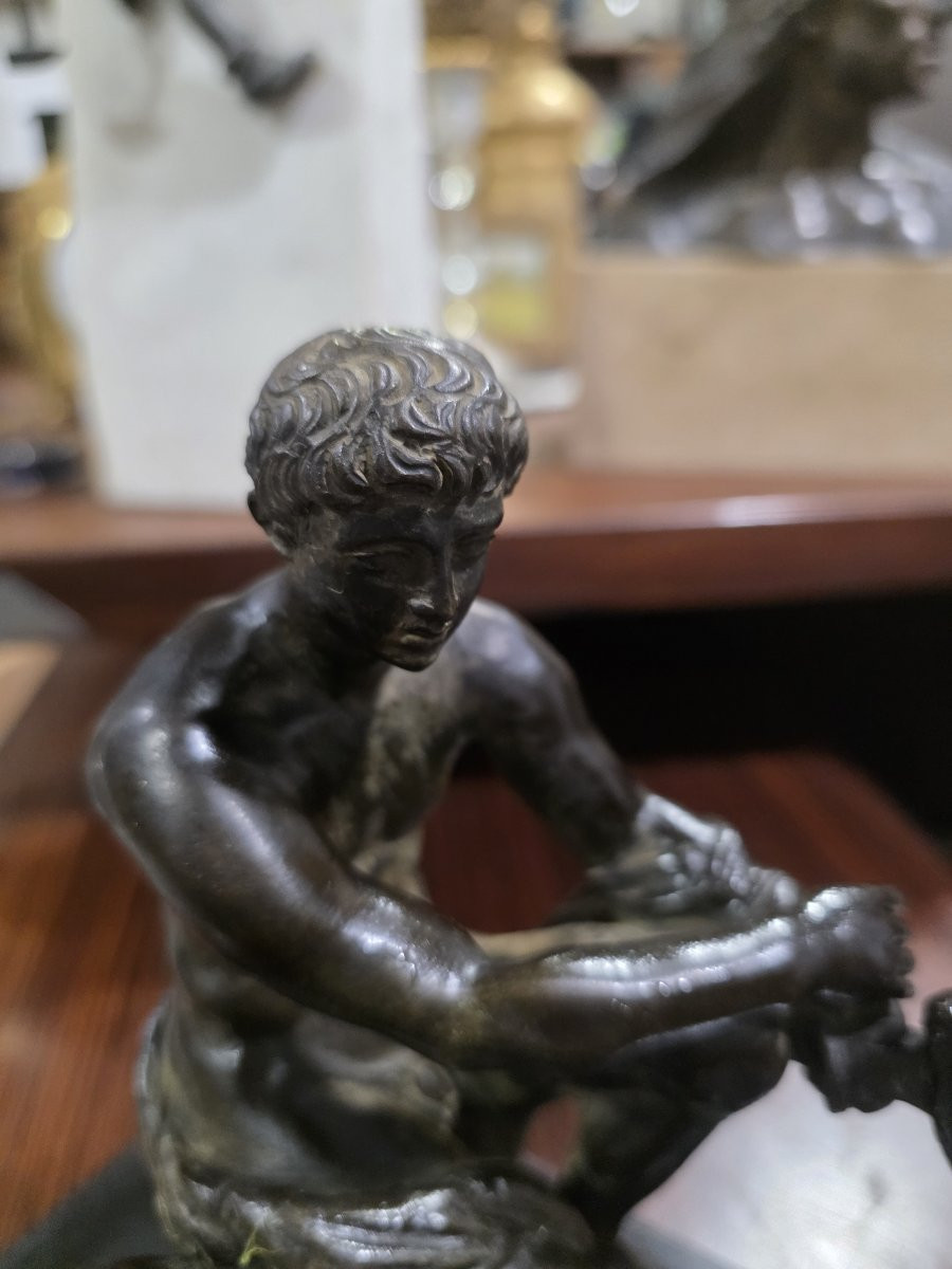 Sculpture en bronze patiné « Mars Ludovisi », copie d'une œuvre ancienne, XIXe siècle.-photo-4