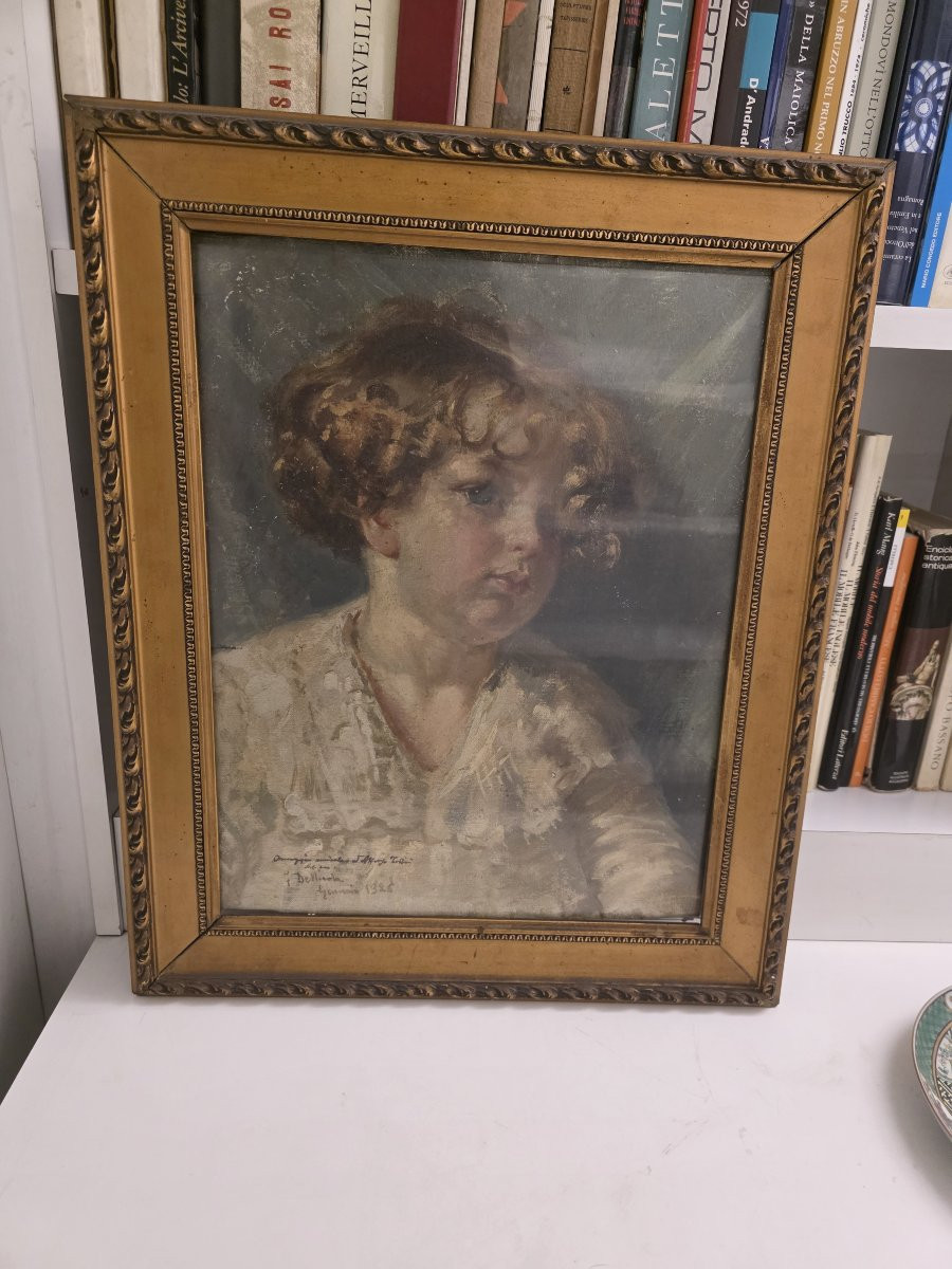 Francesco De Nicola (musellaro 1882 – Naples 1961), "portrait Of A Young Girl"-photo-2