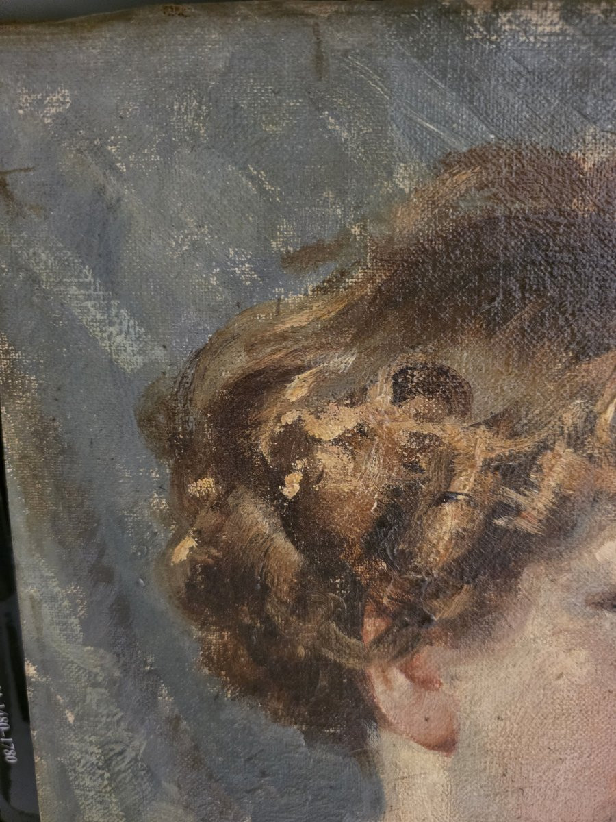 Francesco De Nicola (musellaro 1882 – Naples 1961), "portrait Of A Young Girl"-photo-4