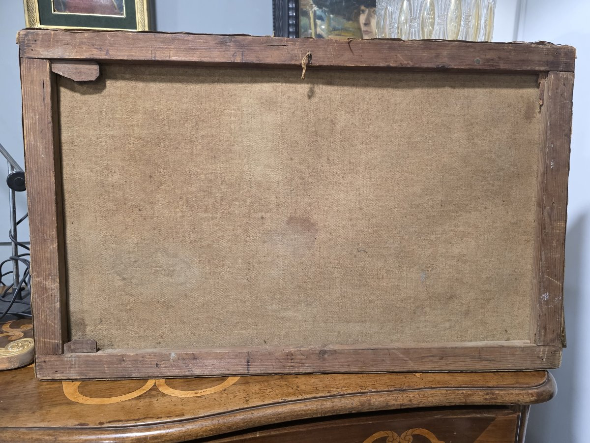 Oil On Canvas Sketch For The Fresco "triumphal Allegory" From The Early 19th Century.-photo-4