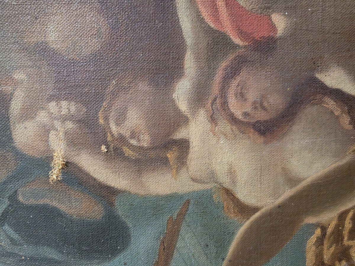 Oil On Canvas Sketch For The Fresco "triumphal Allegory" From The Early 19th Century.-photo-3