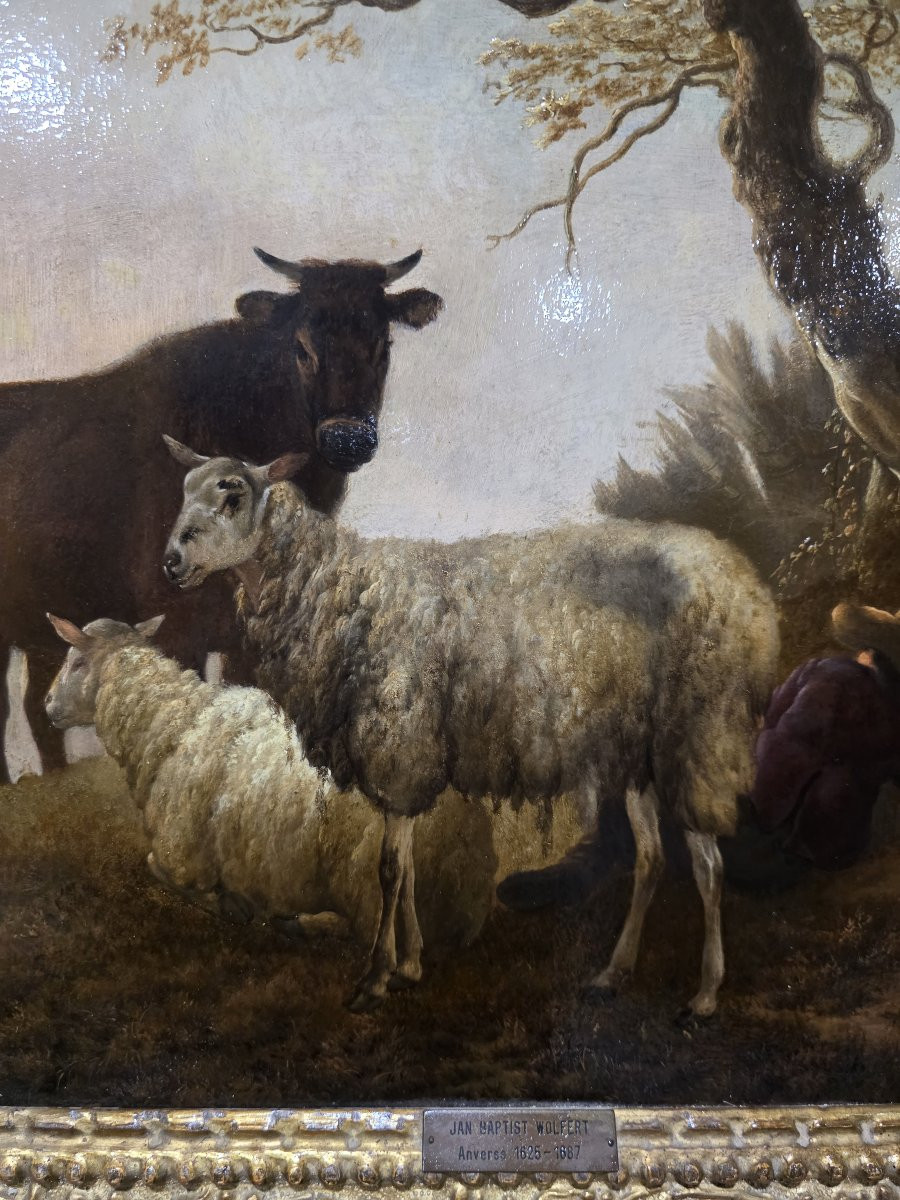 Flemish Oil On Panel, Signed Wolfert Jan Baptist (antwerp, 1625/1687)-photo-1