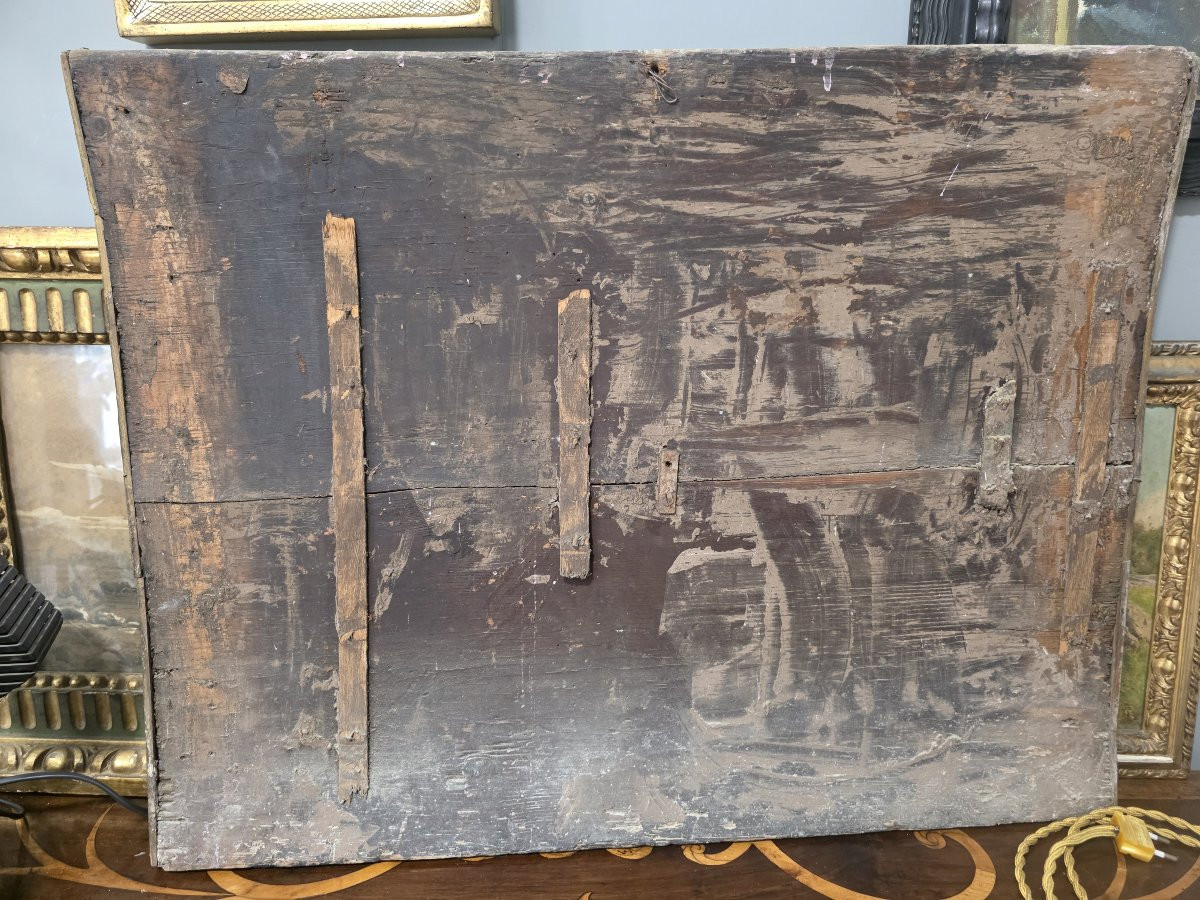 Huile sur panneau, fin du XVIe siècle, « La Sainte Famille », Italie centrale-photo-2