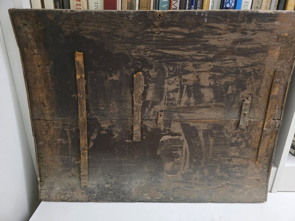 Huile sur panneau, fin du XVIe siècle, « La Sainte Famille », Italie centrale-photo-5