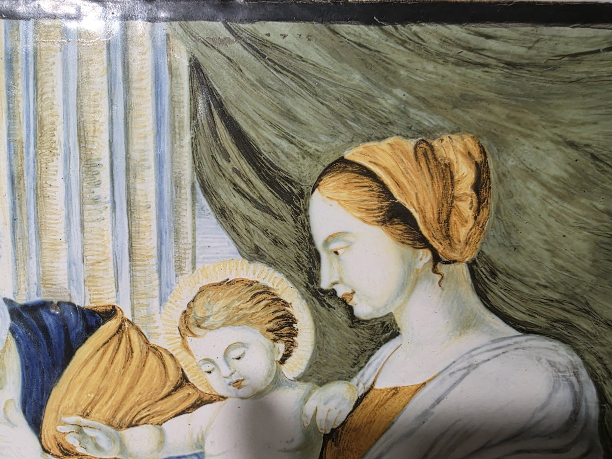 Première moitié du XVIIIe siècle, faïence de Castelli, Sainte Famille-photo-3