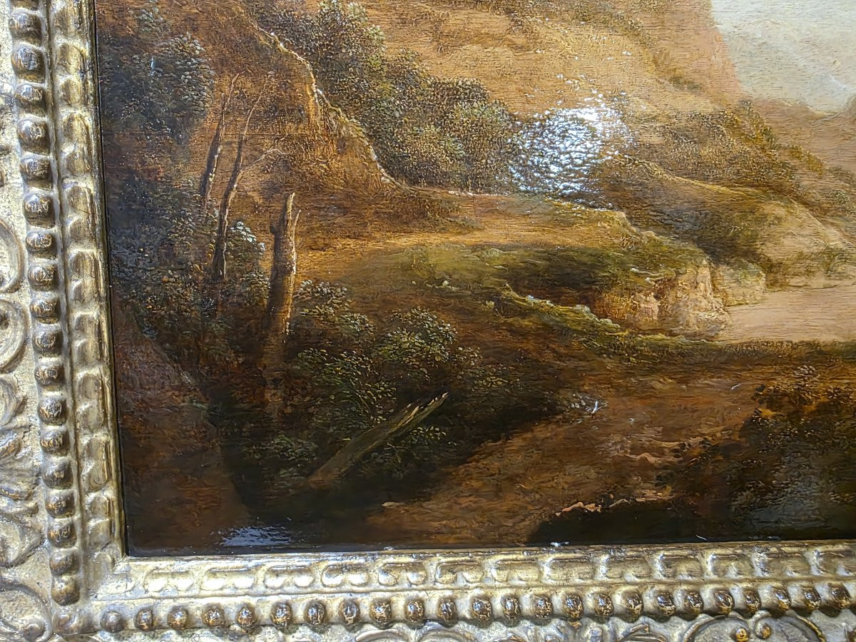 17th-century Flemish Oil On Panel "landscape"-photo-2
