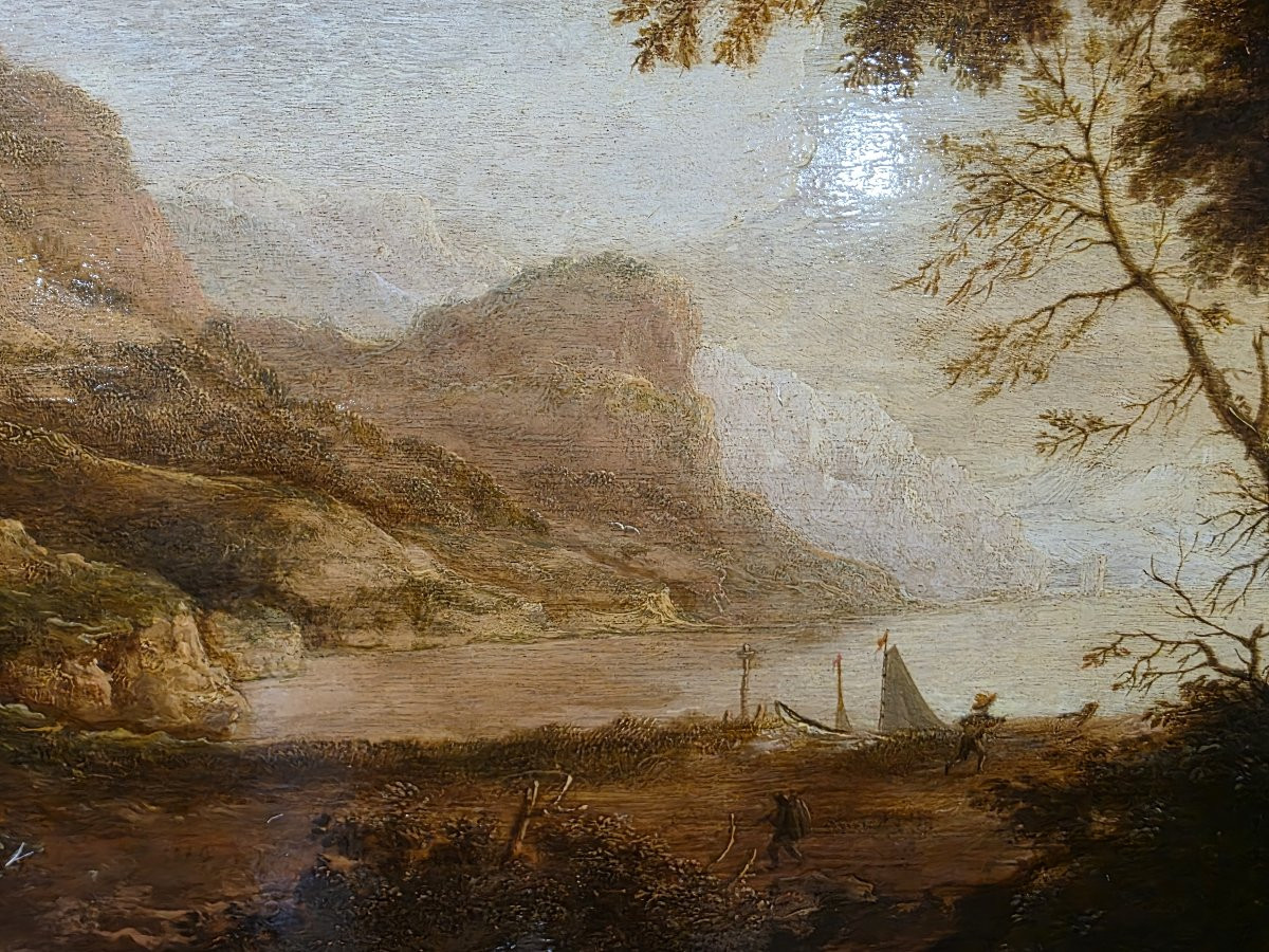 17th-century Flemish Oil On Panel "landscape"-photo-4