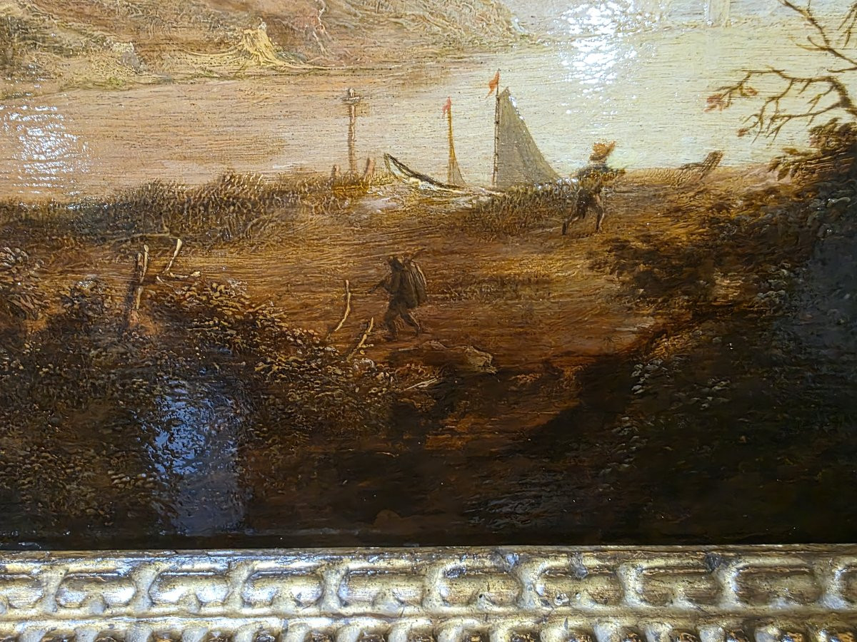 17th-century Flemish Oil On Panel "landscape"-photo-5