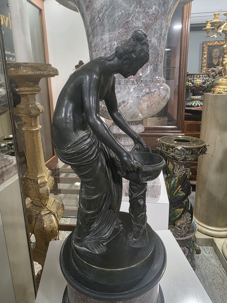 Sculpture en bronze du XIXe siècle représentant « Danaïde ».-photo-2