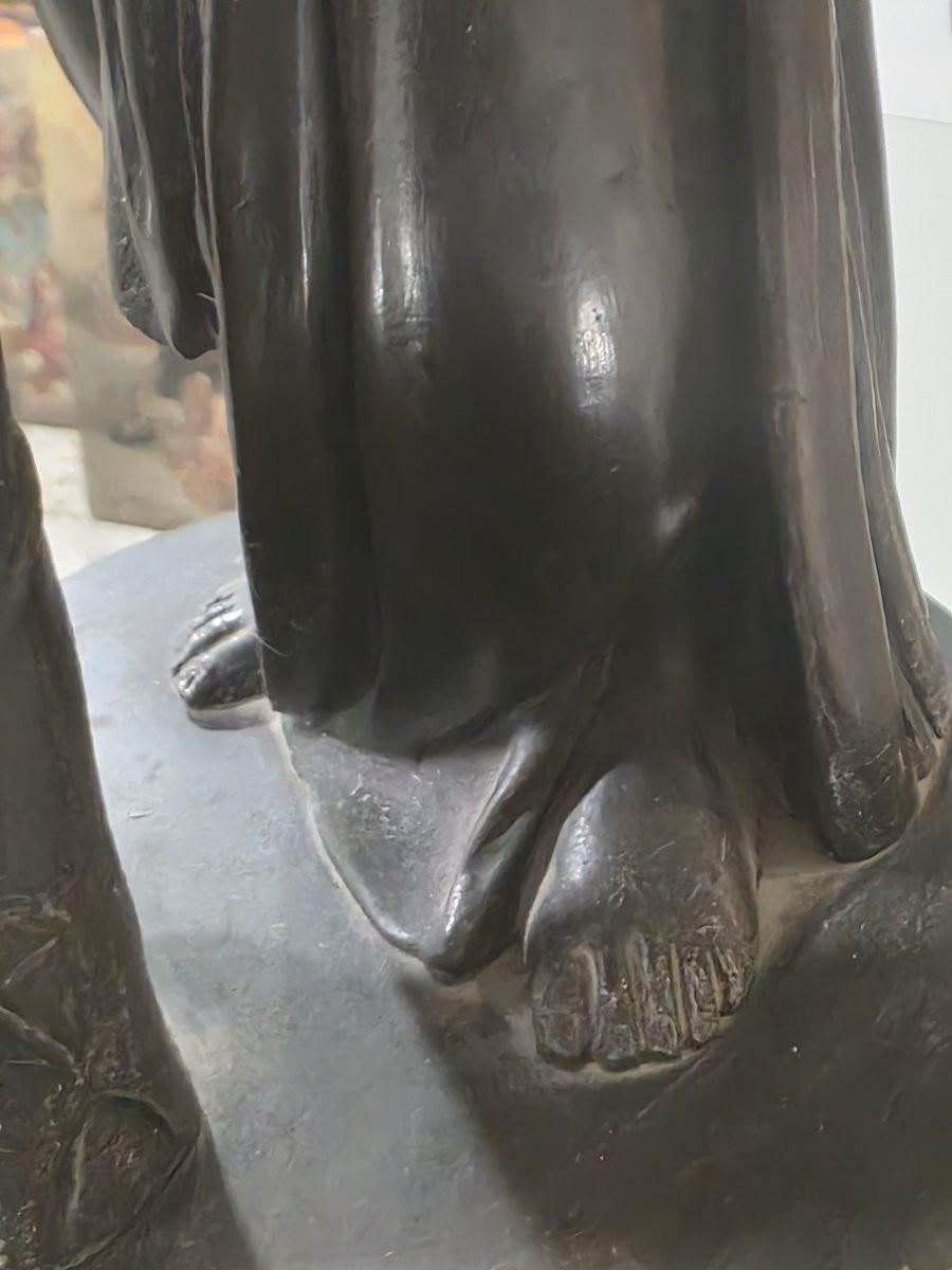 Sculpture en bronze du XIXe siècle représentant « Danaïde ».-photo-3