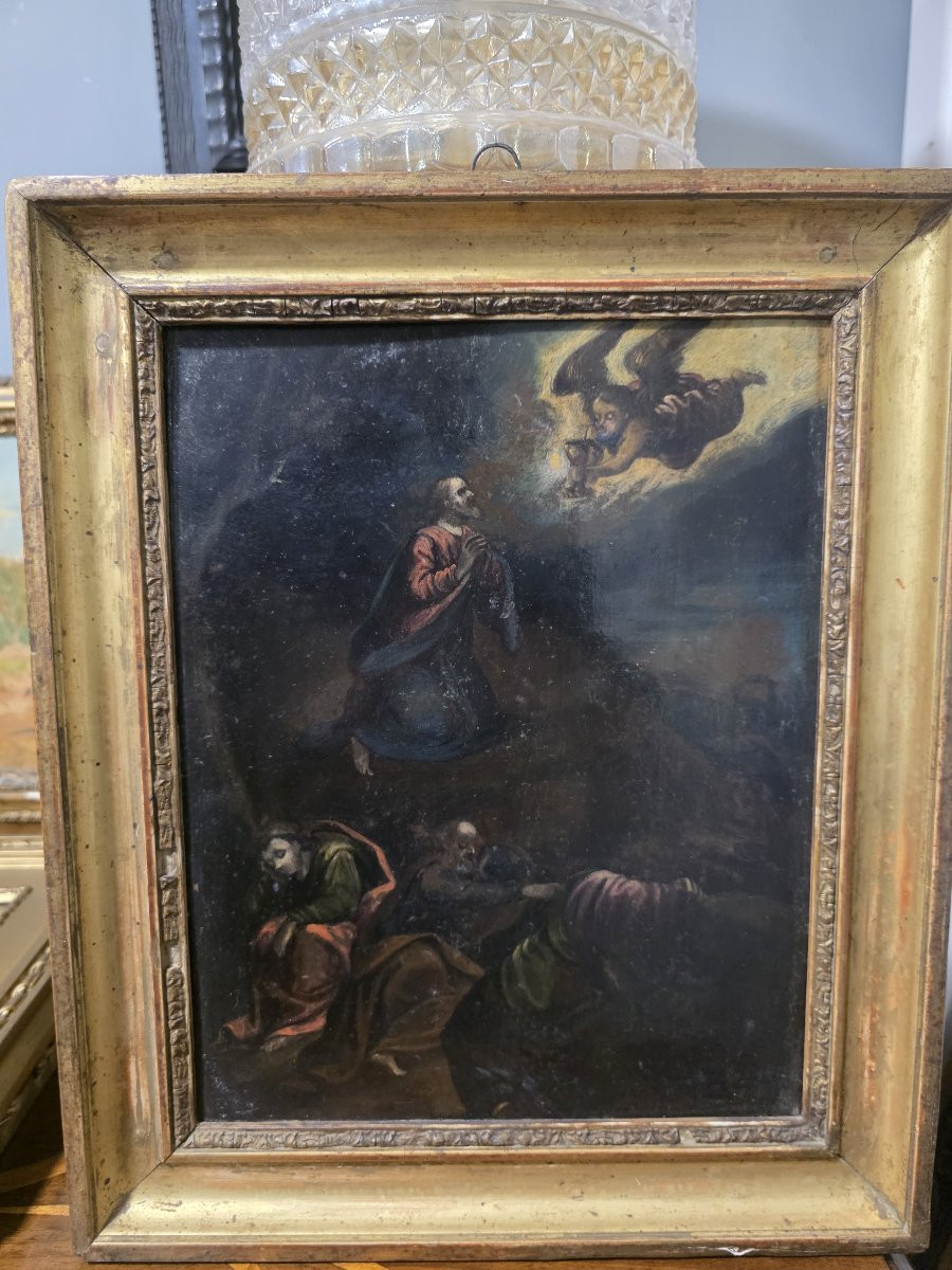 17th-century Oil On Copper "christ's Prayer In The Garden Of Gethsemane"-photo-2