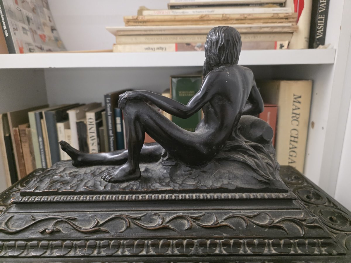 Coffre en bois sculpté, sculpteur toscan du XIXe siècle-photo-1