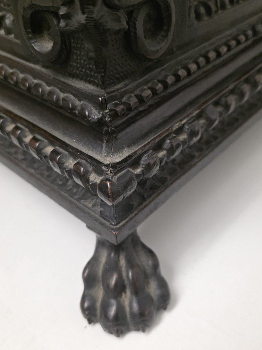 Coffre en bois sculpté, sculpteur toscan du XIXe siècle-photo-4