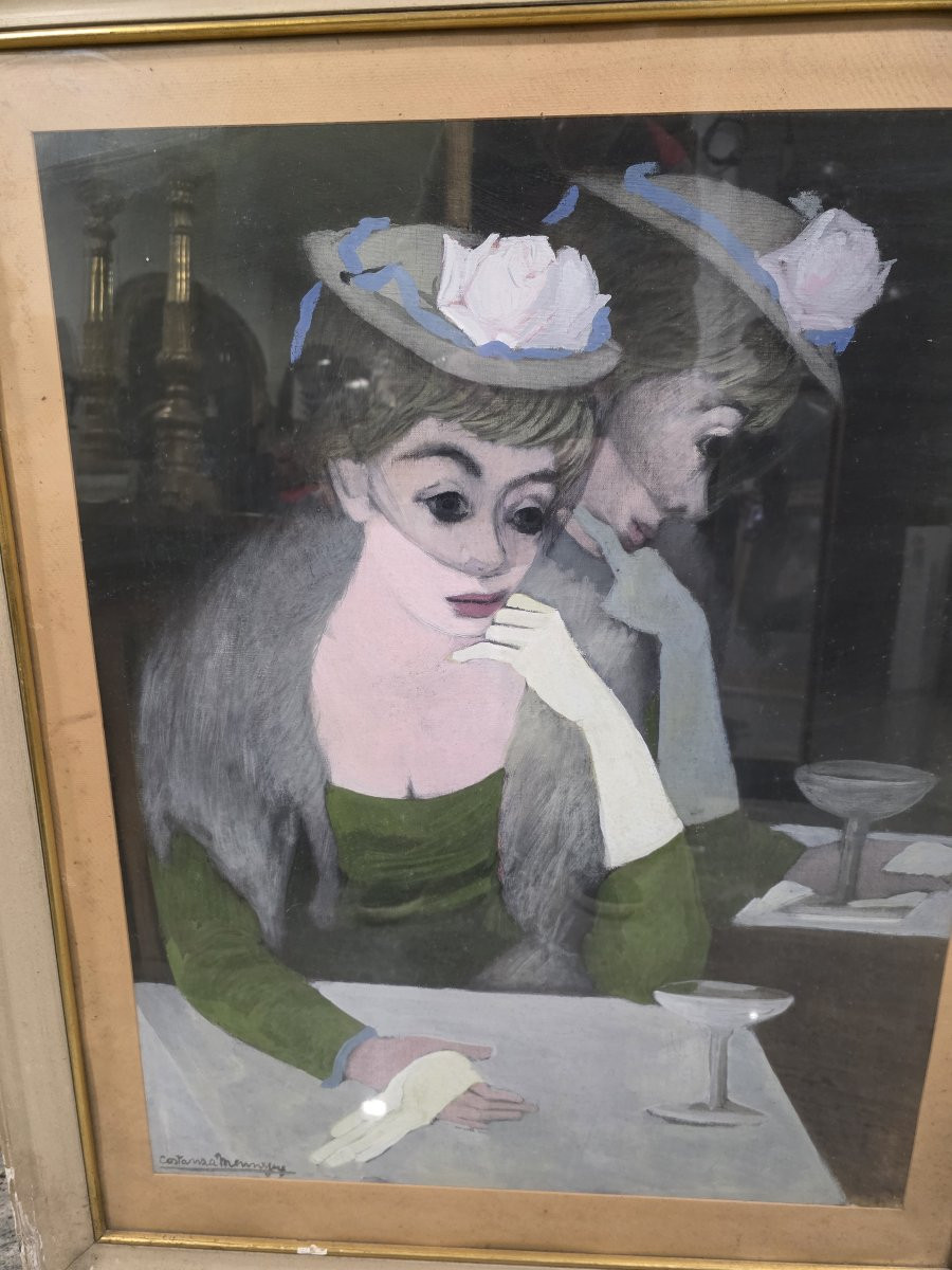 "woman," Oil On Canvas, 76 X 60 Cm, By Painter Costanza Mennyey Capogrossi-photo-2