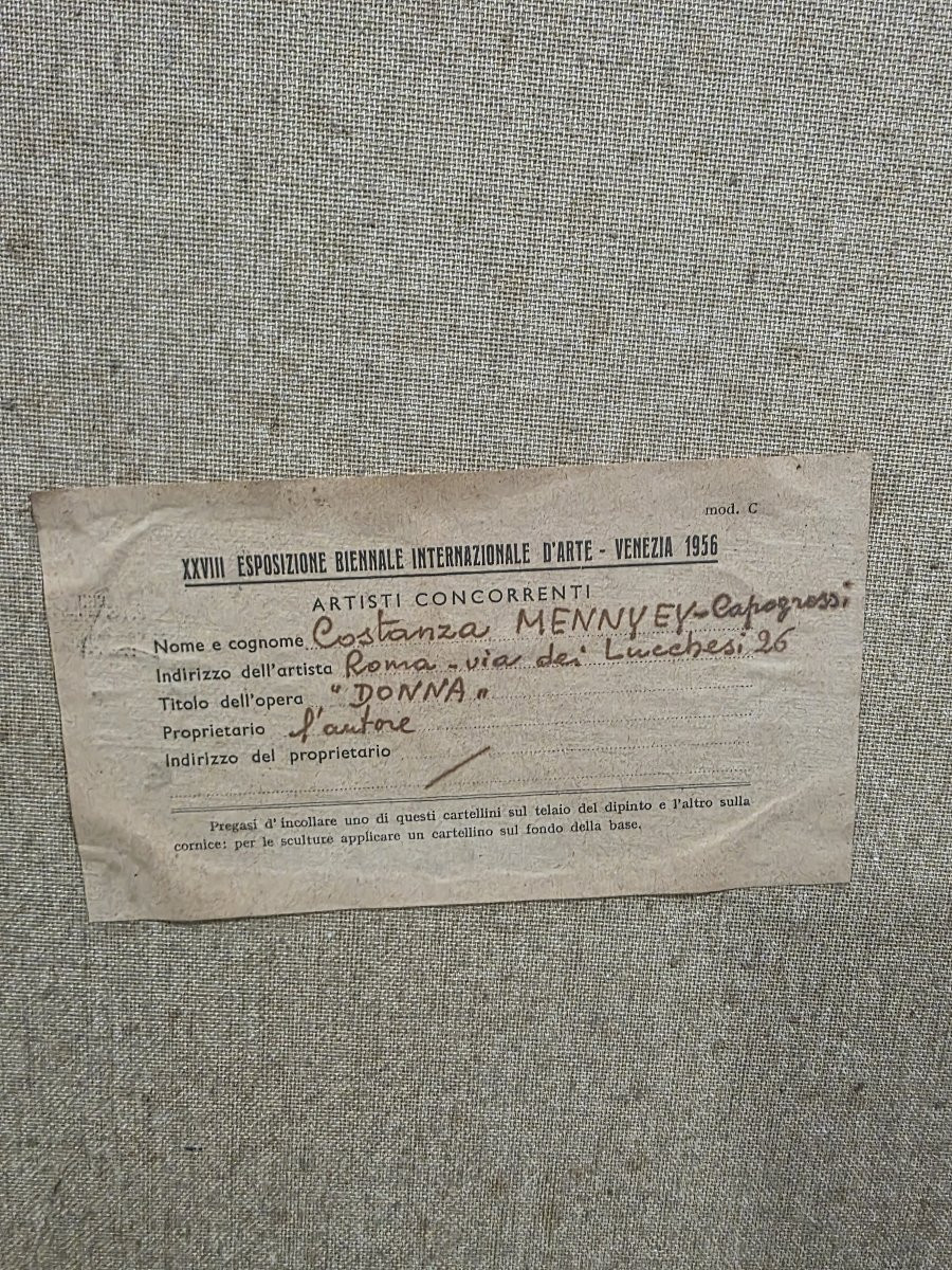 "woman," Oil On Canvas, 76 X 60 Cm, By Painter Costanza Mennyey Capogrossi-photo-7