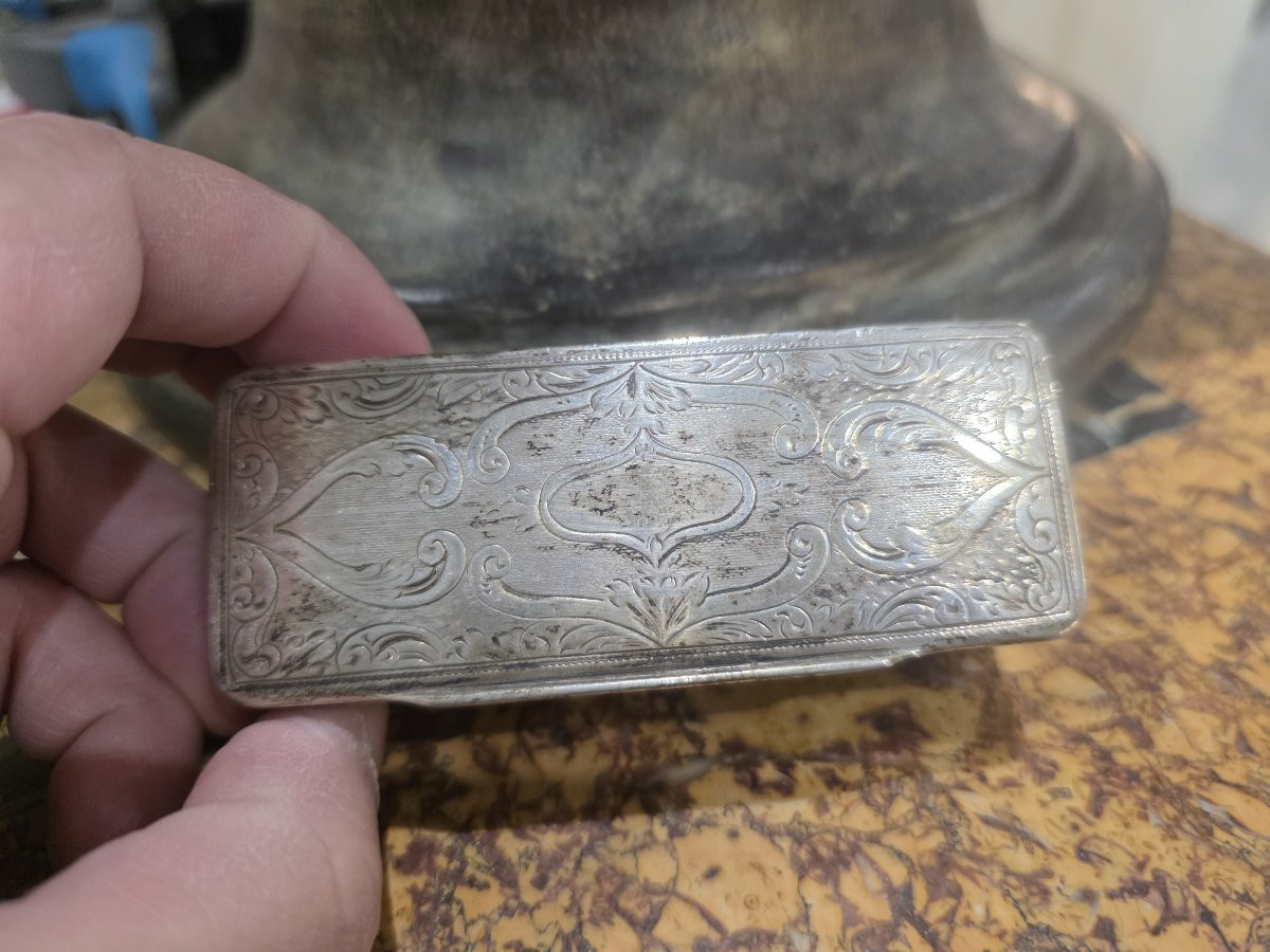 Tabatière en argent massif - Djion 1781-1789 (110 g)-photo-1
