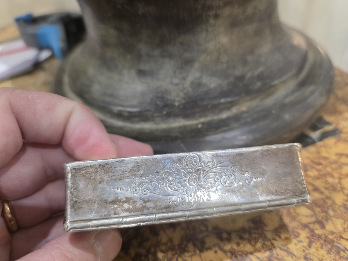 Tabatière en argent massif - Djion 1781-1789 (110 g)-photo-3