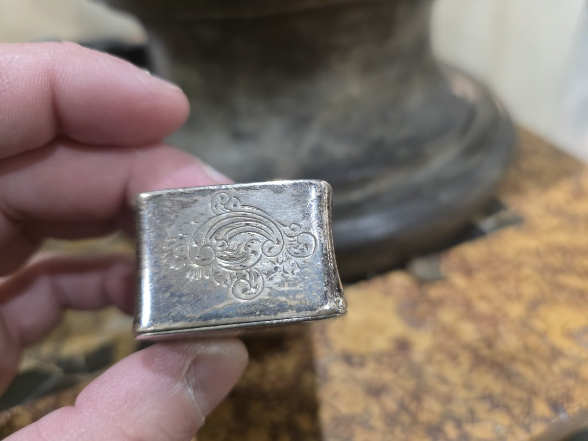 Tabatière en argent massif - Djion 1781-1789 (110 g)-photo-4