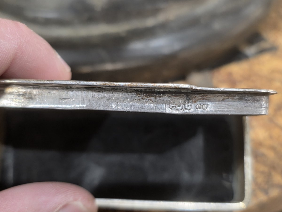 Tabatière en argent massif - Djion 1781-1789 (110 g)-photo-5
