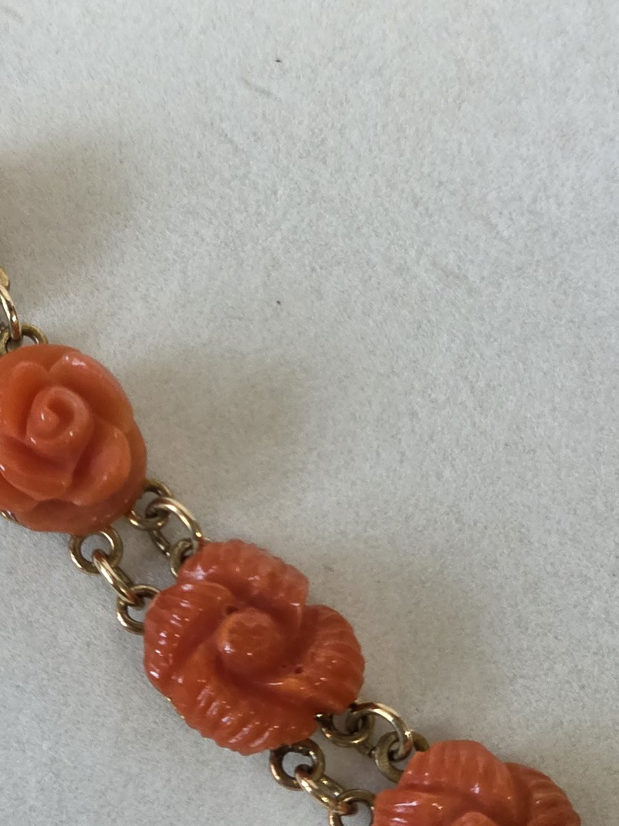 Collier pendentif en or 9 carats et corail Sciacca-photo-1