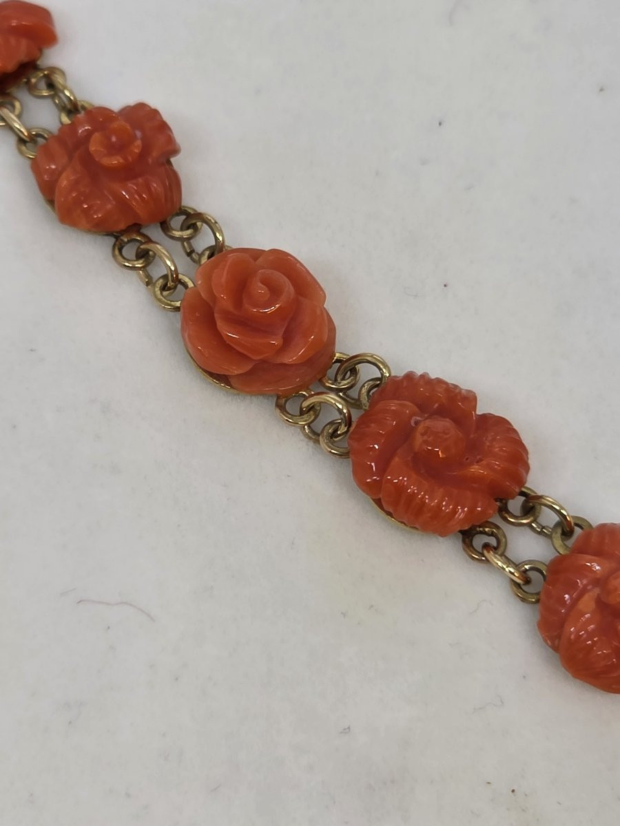 Collier pendentif en or 9 carats et corail Sciacca-photo-5