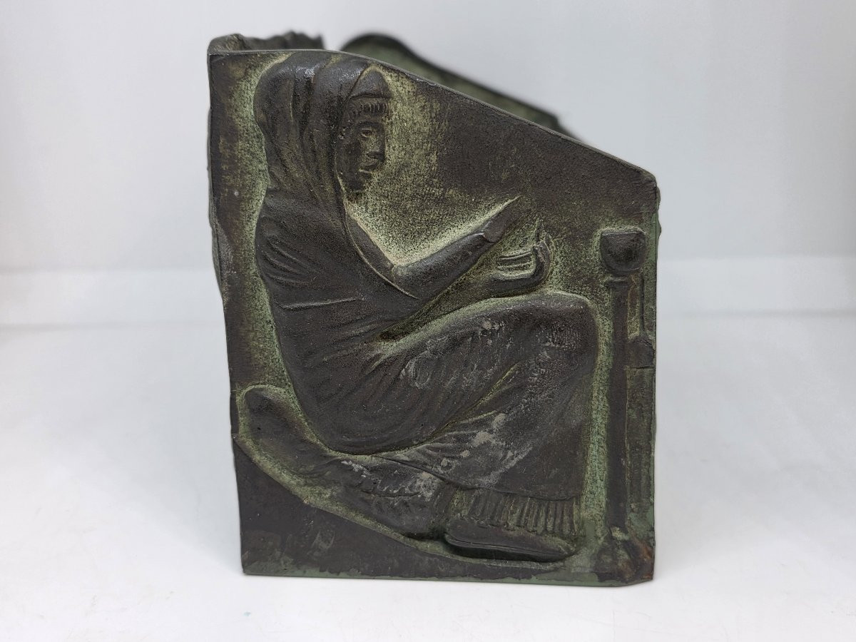 French Art Deco Bronze Planter/vase, Inspired By The Greek Revival Style France, Circa 1920s-photo-2