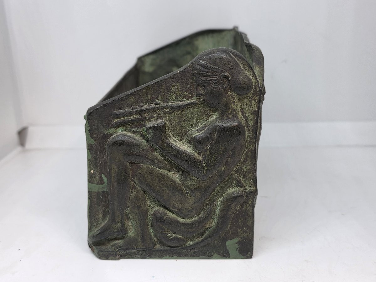 French Art Deco Bronze Planter/vase, Inspired By The Greek Revival Style France, Circa 1920s-photo-4