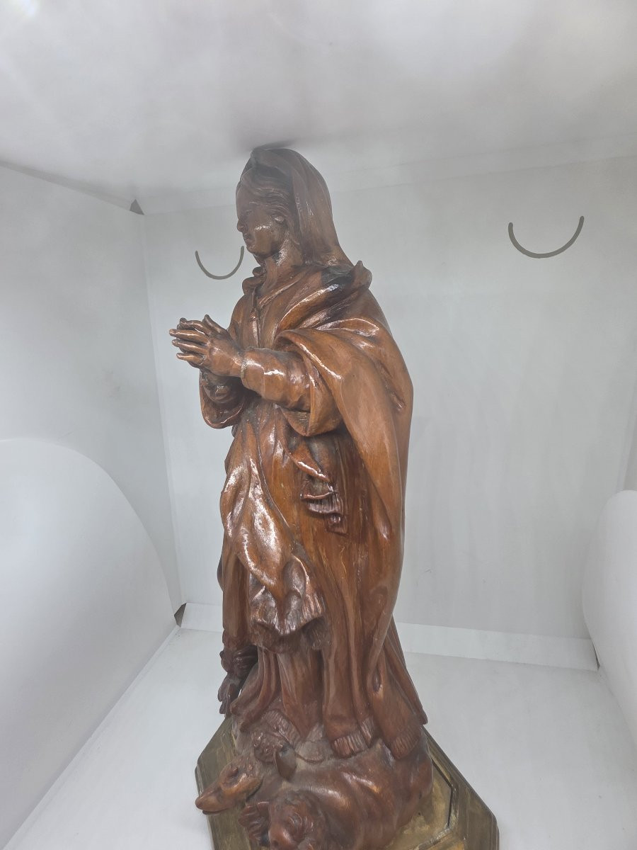 Statue en bois sculpté représentant l'Immaculée Conception, XIXe siècle, Sicile-photo-3