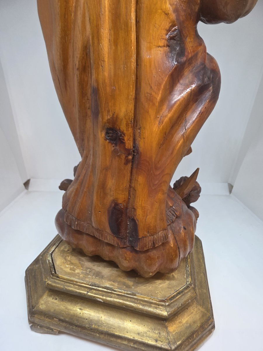 Statue en bois sculpté représentant l'Immaculée Conception, XIXe siècle, Sicile-photo-7