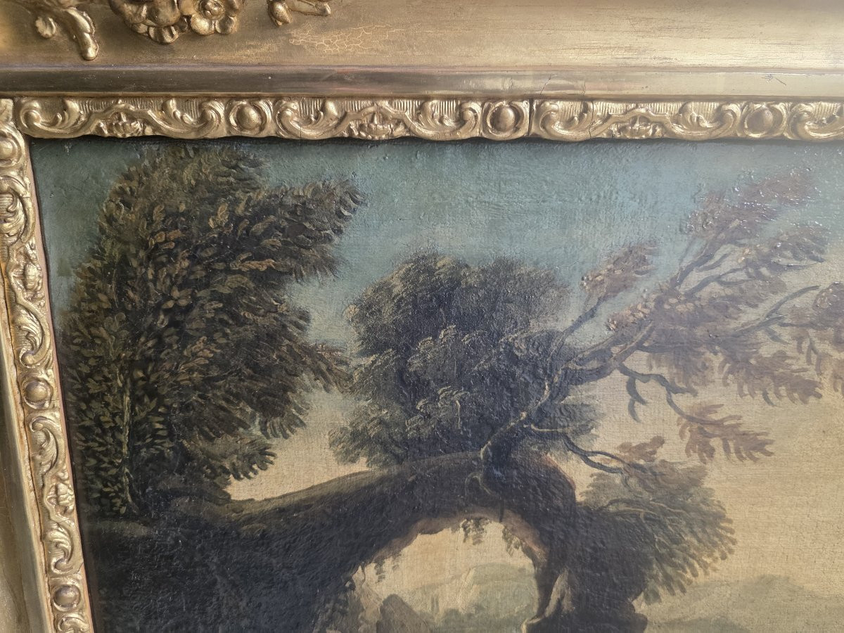 18th-century Landscape Painting With A French Frame.-photo-8