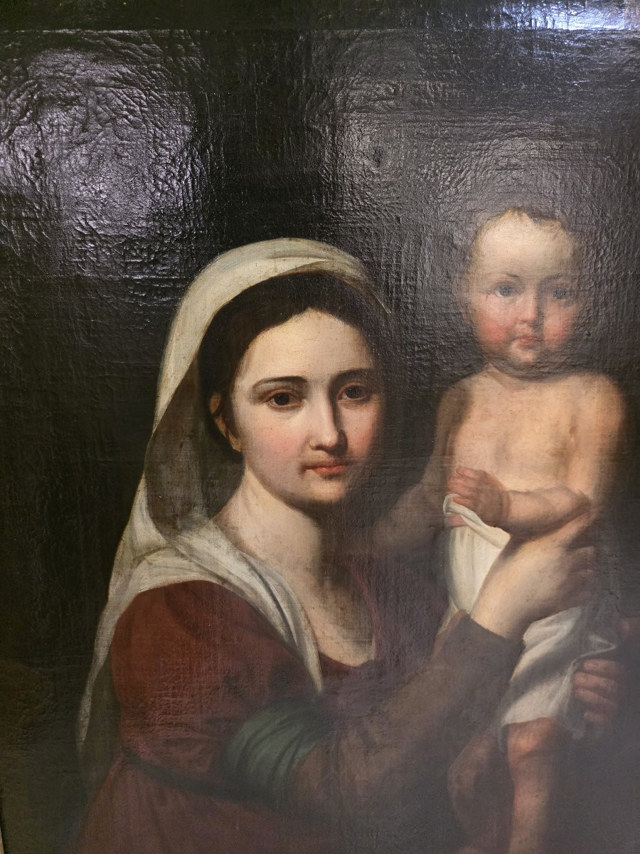 Oil On Canvas, *madonna And Child*, Late 18th-century Neoclassical Period-photo-1