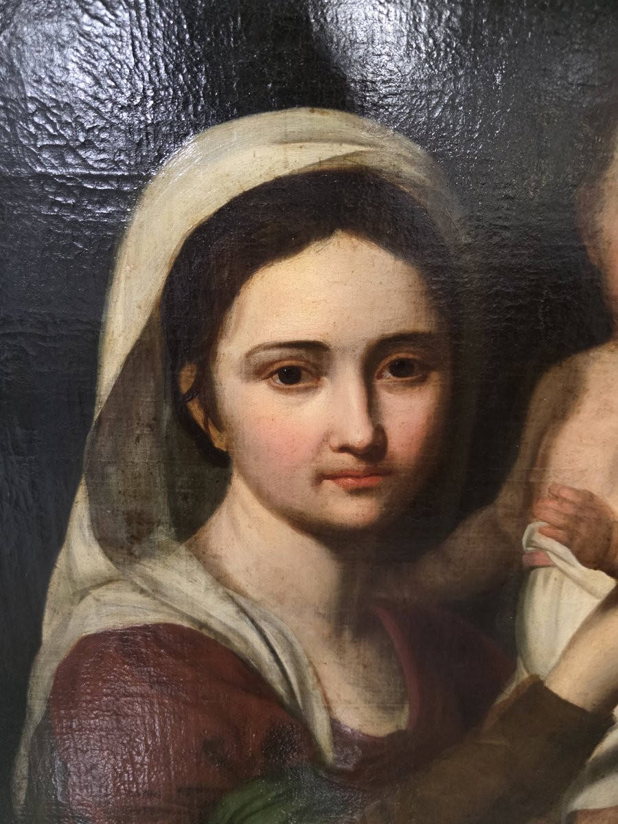 Oil On Canvas, *madonna And Child*, Late 18th-century Neoclassical Period-photo-2