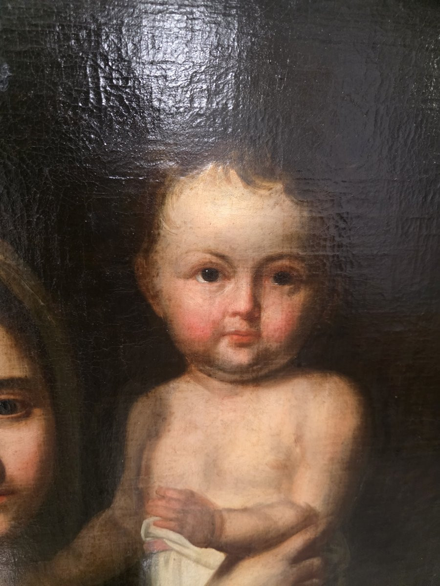 Oil On Canvas, *madonna And Child*, Late 18th-century Neoclassical Period-photo-3