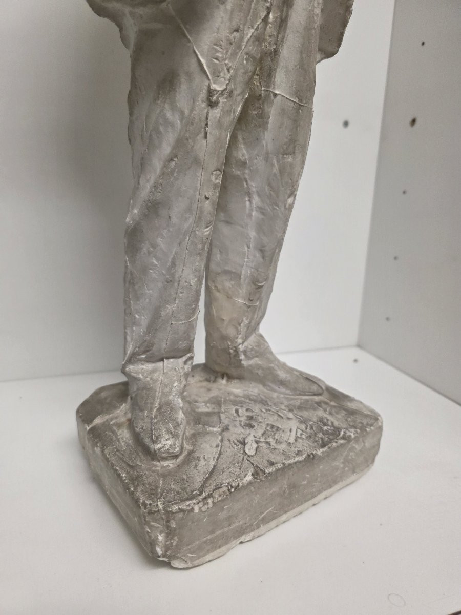 Maquette en plâtre de la statue en bronze représentant le peintre Giovanni Fattori-photo-4