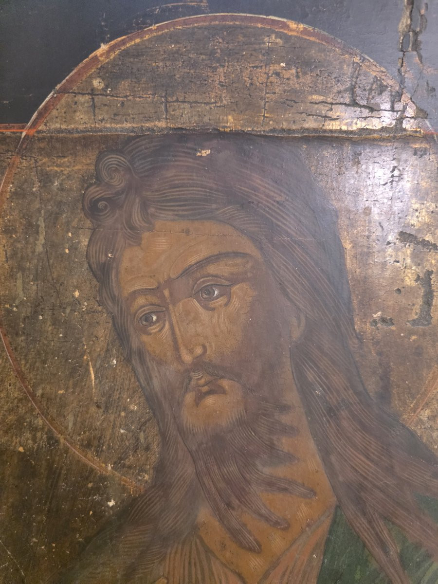 A Large 19th-century Russian Icon Depicting Saint John The Baptist, The Angel Of The Desert.-photo-4
