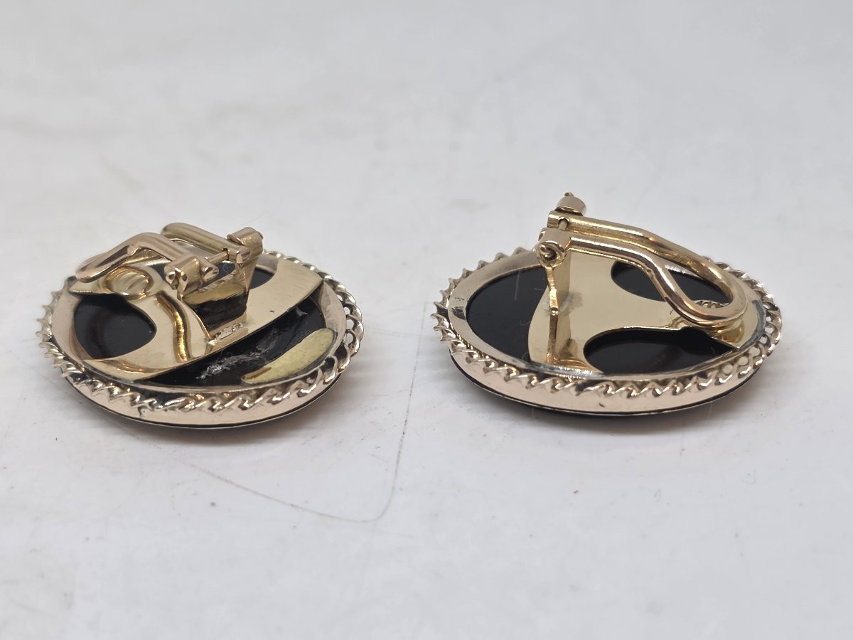 Earrings Featuring Beautiful Antique 19th-century Micro-mosaics-photo-3