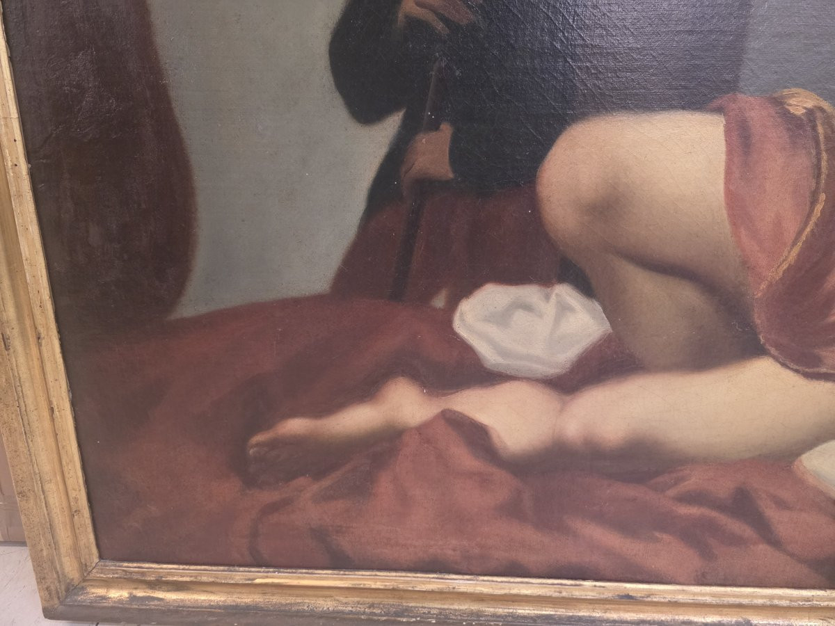 D'après Felice Ficherelli, dit Il Riposo, huile sur toile « Tarquin et Lucrèce », fin du XVIIe -photo-7