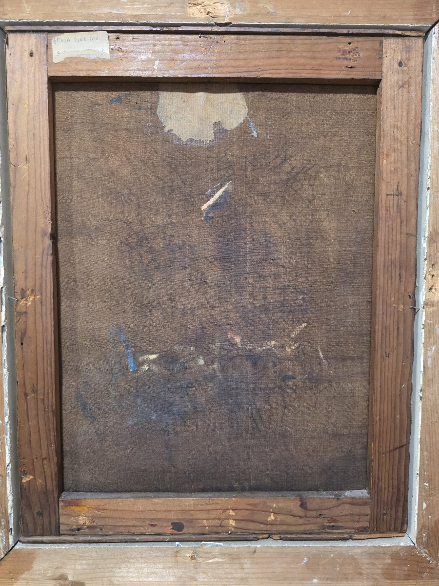 Huile sur toile, « L'Éducation de la Vierge », Naples, seconde moitié du XVIIIe siècle.-photo-4
