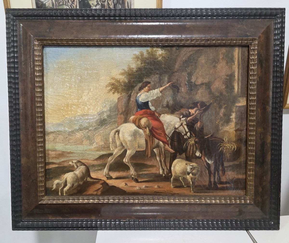 Oil On Canvas, Flemish, 19th Century, "bucolic Scene"